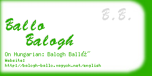 ballo balogh business card